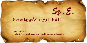 Szentgyörgyi Edit névjegykártya